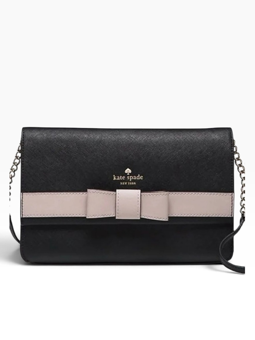 kate spade Black Crossbody with Blush Bow Accent
